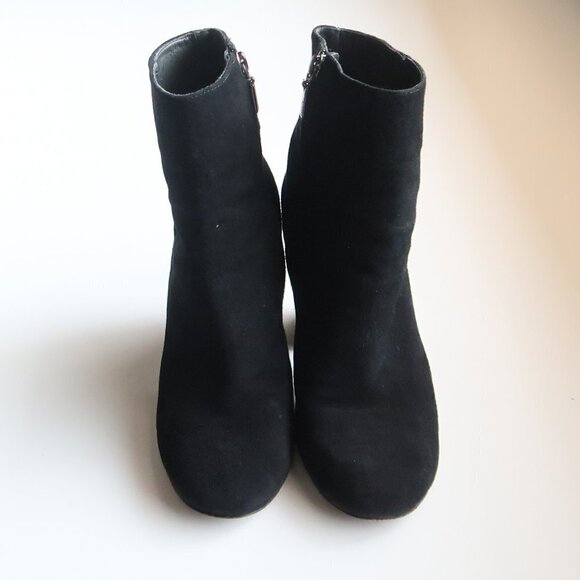 SCHUTZ Ravan Black Suede Leather Block Heel Ankle Boots / Booties Size 7.5 - Picture 5 of 16